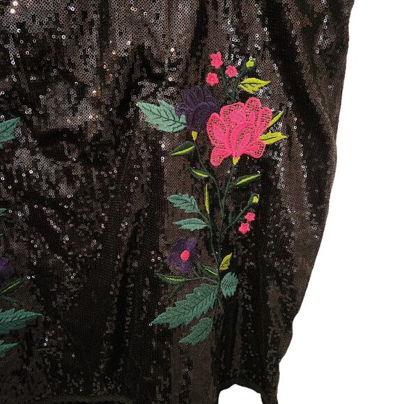 Eloquii embroidered fringe black sequin skirt size 22 - Picture 4 of 6